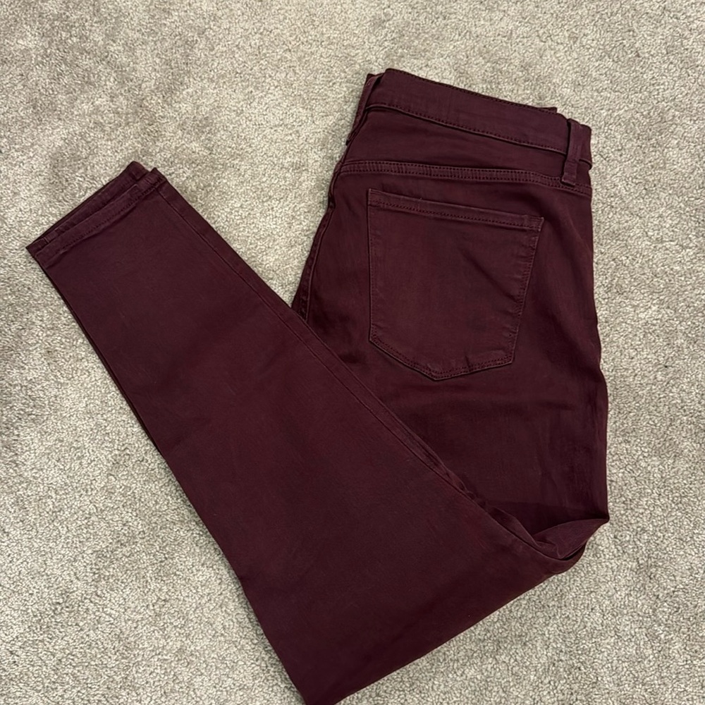 GAP High Waisted True Skinny Maroon Crimson Stretchy Sz 32R